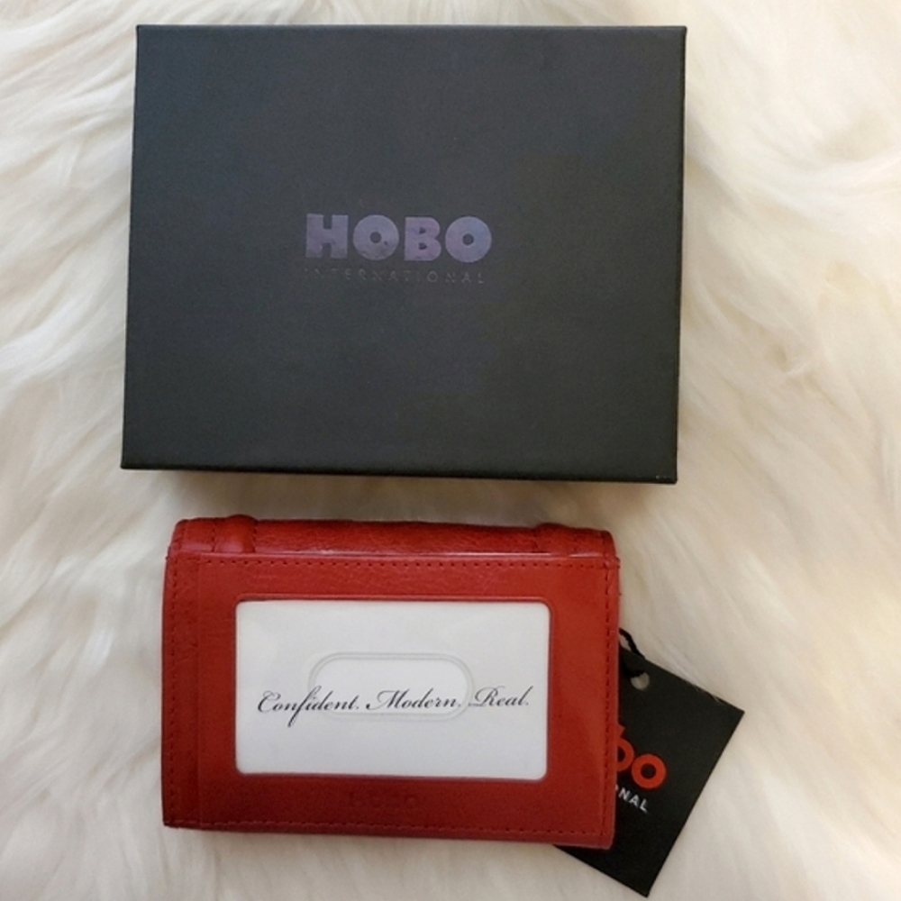 NIB RARE HOBO Int'l 'Fifi' Rouge Leather Mini Wallet - Picture 4 of 7